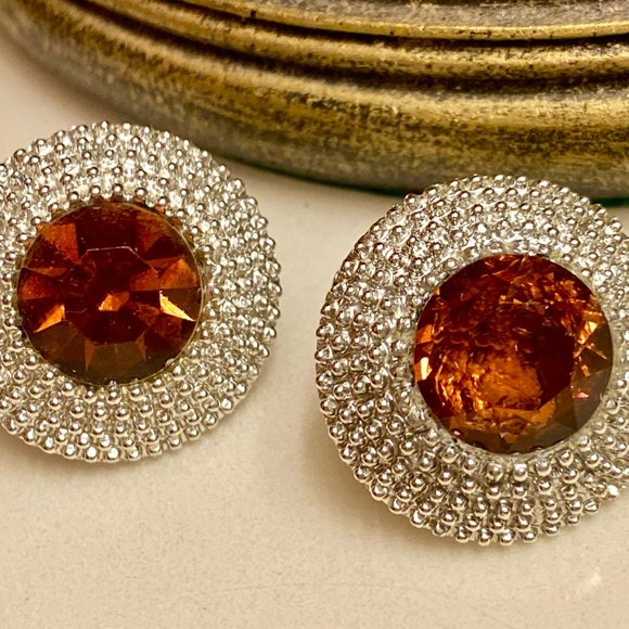 VINTAGE SIGNED CATHE BROOCH/PENDANT AND EARRINGS SET - Picture 4 of 9